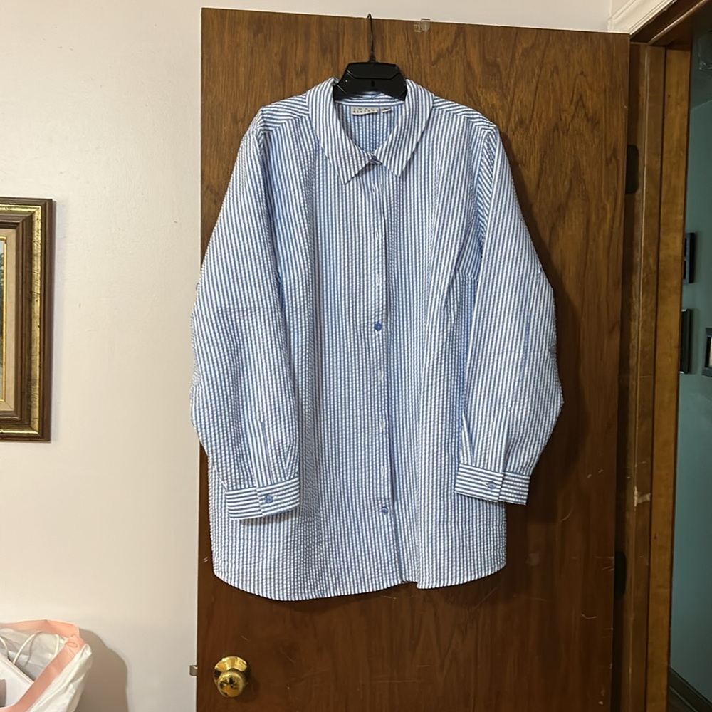 Joan Rivers Seersucker Jacket/Blouse